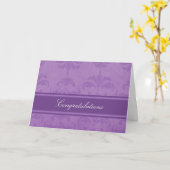 Carte Lilac Damask Félicitations (Fleur jaune)