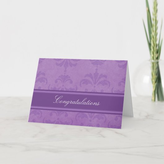 Carte Lilac Damask Félicitations (Devant)