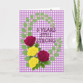Carte Lilac En vichy Floral 5e anniversaire Couple cadea (Devant)