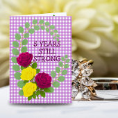 Carte Lilac En vichy Floral 5e anniversaire Couple cadea