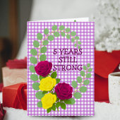 Carte Lilac En vichy Floral 5e anniversaire Couple cadea