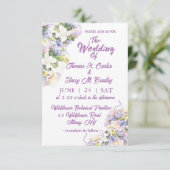 Carte Lilac Fleur sauvage Mariage à fleurs (Debout devant)