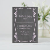 Carte Lilac Flourourd Chalkboard Réponse (Debout devant)