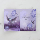 Carte Lilac Hummingbirds Oiseaux Meilleurs Voeux A (Intérieur)