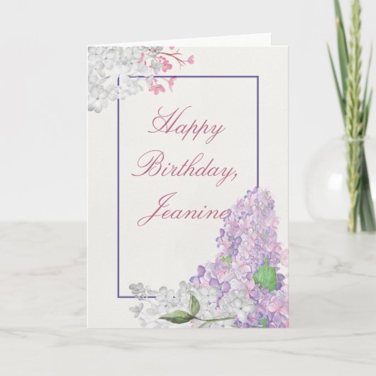Carte Lilac Loveliness Joyeux anniversaire (Devant)