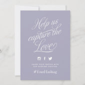 Carte Lilac Mariage personnalisé Hashtag (Devant)