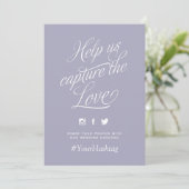 Carte Lilac Mariage personnalisé Hashtag (Debout devant)