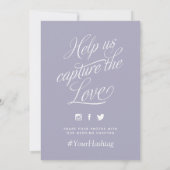 Carte Lilac Mariage personnalisé Hashtag (Dos)