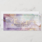 Carte Lilac Parties scintillant Faux Gold Foil Certifica (Dos)