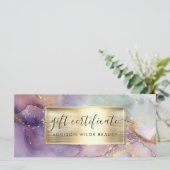 Carte Lilac Parties scintillant Faux Gold Foil Certifica (Debout devant)