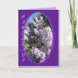 Carte Lilac Purple Oval Birthday- customize<br><div class="desc">Change the words on the outside and inside for any occasion you wish and it will be appreciated by anyone that receives it. Go to my Assted Flowers to see more beautiful flower cards & gift or type Lilac in my searchbox near the top of my right sidebar.</div>