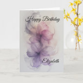 Carte Lilac, rose et gris (Fleur jaune)