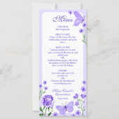 Carte Lilac Roses, Florals et papillons Quinceañera (Devant)