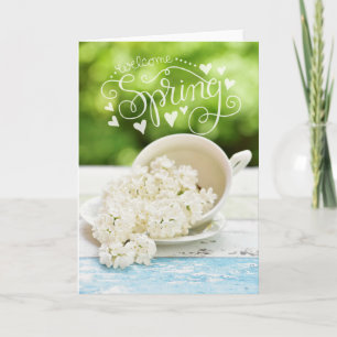 Carte Lilacs blancs Fleurs de printemps Stilllife Floral