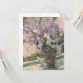 Carte Lilacs dans la fenêtre par Mary Cassatt Peintre am (Devant/Arrière en situation)