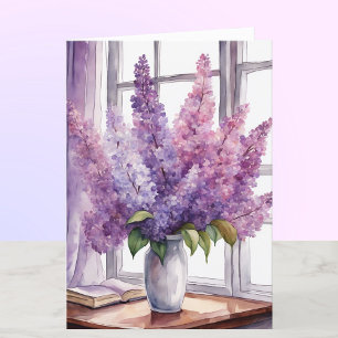 Carte Lilacs pour la Fête des Mères Aquarelle personnali