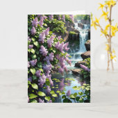 Carte Lilacs pourpres et cascades Anniversaire (Fleur jaune)