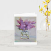 Carte Lilas dans le vase en verre (Fleur jaune)