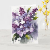 Carte Lilas - Fleurs aquarelle (Fleur jaune)