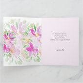 Carte Lilas Rose Moderne Floral Aquarelle Boho (Intérieur)