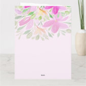 Carte Lilas Rose Moderne Floral Aquarelle Boho (Dos)