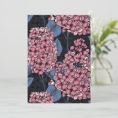 Carte Lilas rose sur fond bleu foncé (Debout devant)