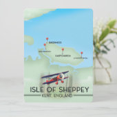 Carte L'île de Sheppey Kent Angleterre affiche de voyage (Debout devant)