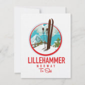 Carte Lillehammer Norvège logo Ski (Dos)