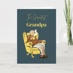 Carte L'illustration du plus grand papy dans un fauteuil