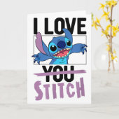 Carte Lilo &amp; Stitch - Valentines Day I Love Stitch  (Fleur jaune)