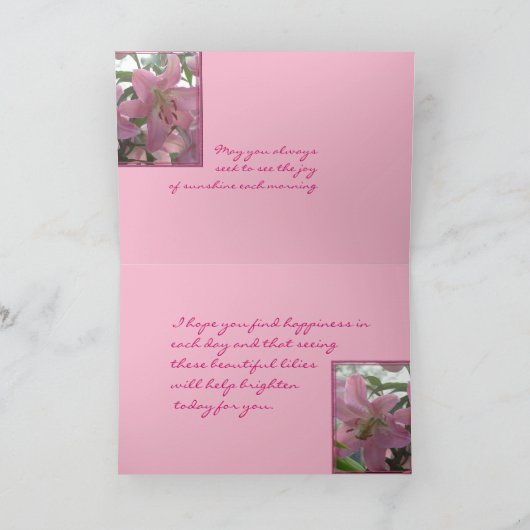 Carte Lily Beautiful Day - personnaliser à toute o (Intérieur)