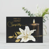 Carte Lily Bougie Black Gold Sympathie (Debout devant)