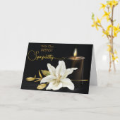 Carte Lily Bougie Black Gold Sympathie (Fleur jaune)