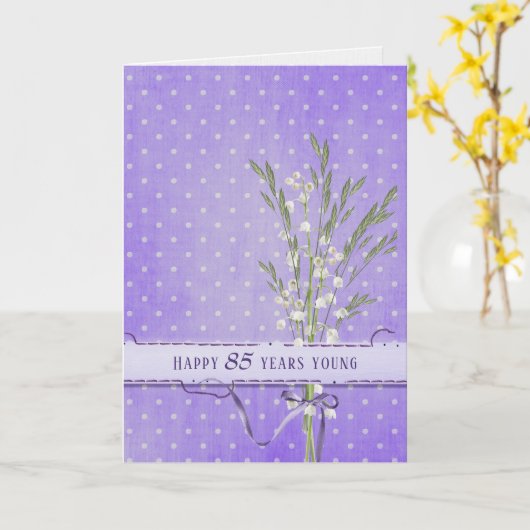 Carte Lily de la Vallée Bouquet 85e anniversaire (Fleur jaune)