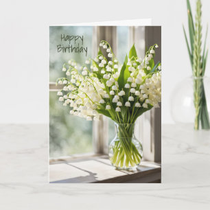 Carte Lily De La Vallée Bouquet Anniversaire