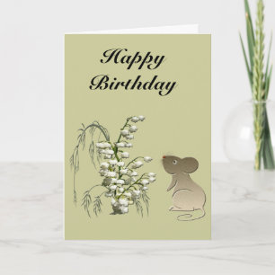 Carte Lily de la Vallée et l'art mignon de la souris