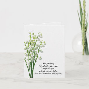 Carte Lily de la Vallée Merci de sympathie de la famille