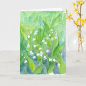 Carte Lily des fleurs de la vallée Joyeux anniversaire (Fleur jaune)