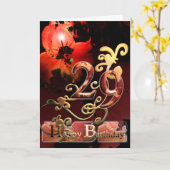 Carte Lily Dream flower Happy 29 Anniversaire faux doré (Fleur jaune)