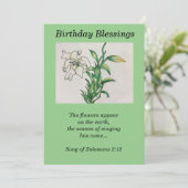 Carte Lily Flower Blessings Anniversaire Citation Solomo (Debout devant)