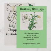 Carte Lily Flower Blessings Anniversaire Citation Solomo (Devant / Derrière)