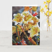 Carte Lily Flowers Garden Art Note Card (Fleur jaune)