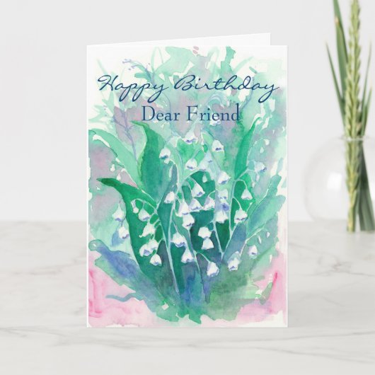 Carte Lily of the Valley Joyeux anniversaire Cher ami (Devant)