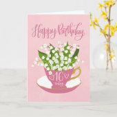 Carte Lily of the Valley Teacup 16e anniversaire (Fleur jaune)