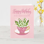 Carte Lily of the Valley Teacup 54e anniversaire fille (Fleur jaune)