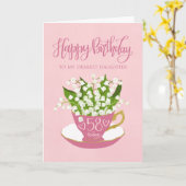 Carte Lily of the Valley Teacup 58e anniversaire fille (Fleur jaune)