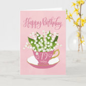Carte Lily of the Valley Teacup 79e anniversaire (Fleur jaune)