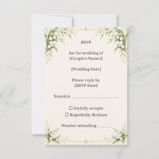 Carte Lily of the Valley Wedding RSVP Card