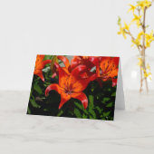 Carte Lily orange rose foncé (Fleur jaune)