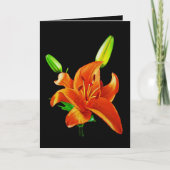 Carte Lily orange sur noir (Devant)